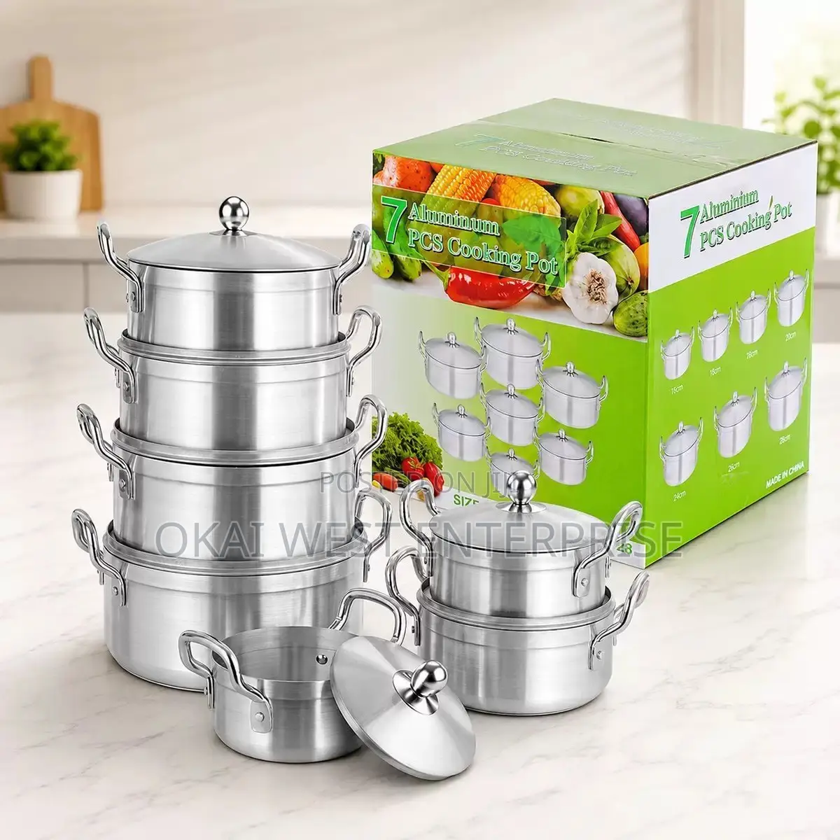 7-Piece Thickened Aluminum Cooking Pot Set
