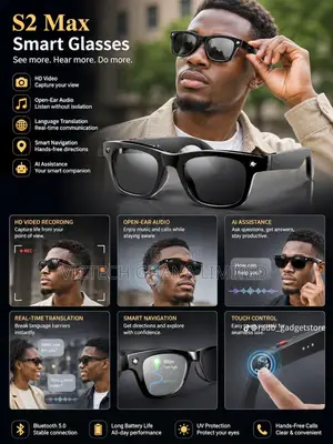 AIMB S2 Max Smart Glasses (Comes With Three Lens)