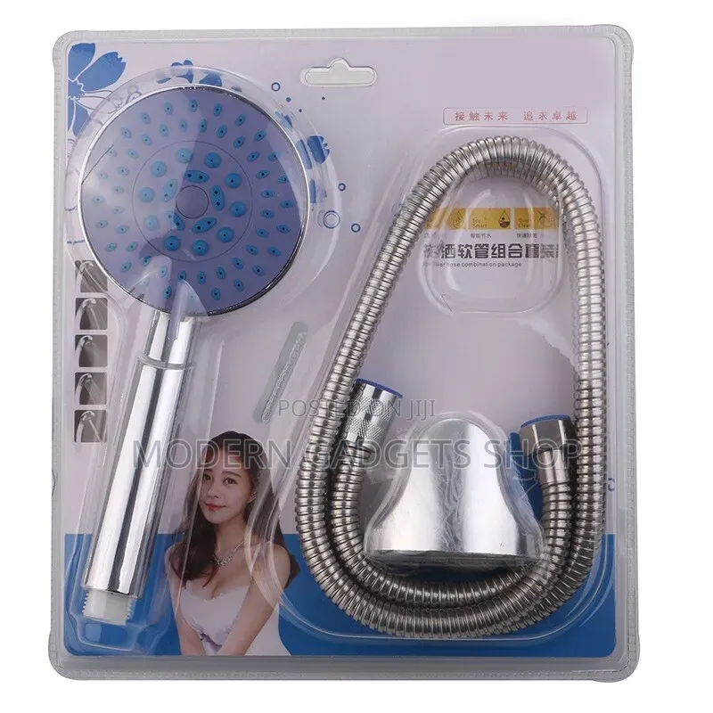 Handheld Shower Head Set With Flexible Stainless Steel Hose – Model A