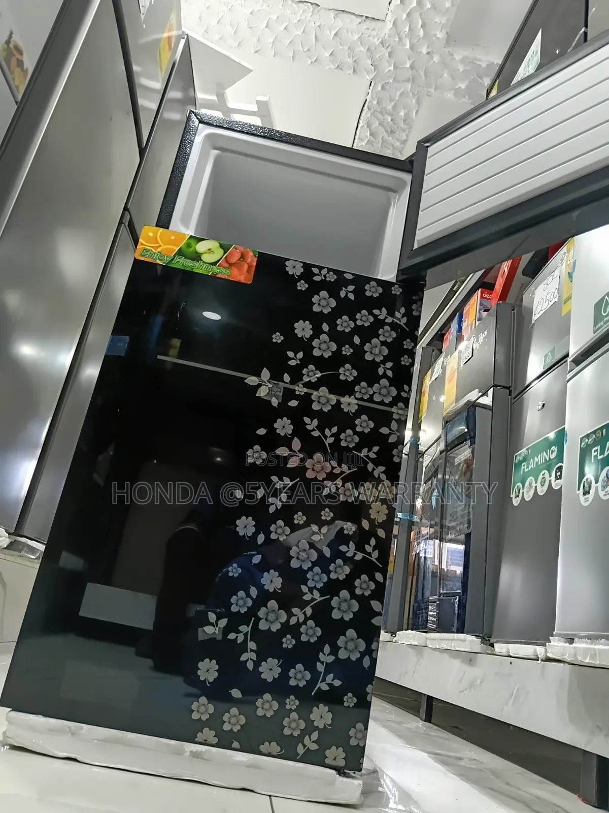 Westpool Refrigerator - Double Door, Floral Glass
