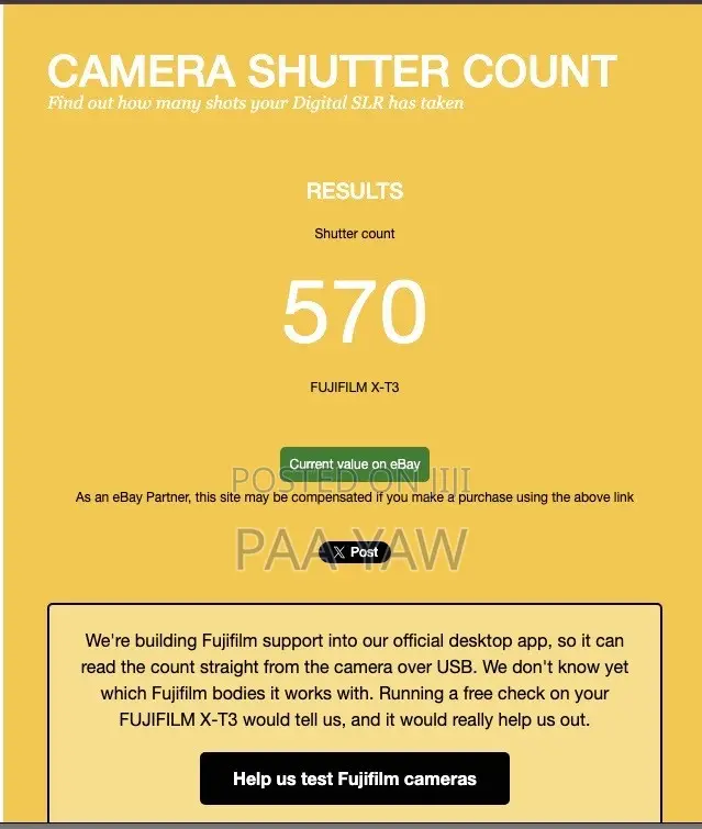 Fujifilm X-T3 Mirrorless Camera (570 Shutter Count) + SmallRig Cage