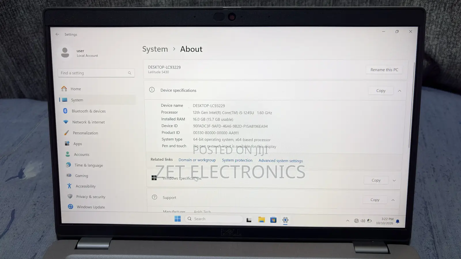 Laptop Dell Latitude 5430 16GB Intel Core i5 SSD 256GB