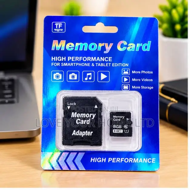 8GB TF Micro SD Memory Card With SD Card Adapter