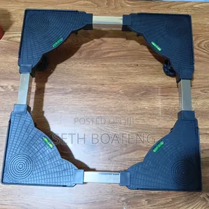 Black Adjustable Fridge & Washing Machine Stand