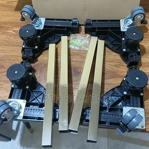 Black Adjustable Fridge & Washing Machine Stand