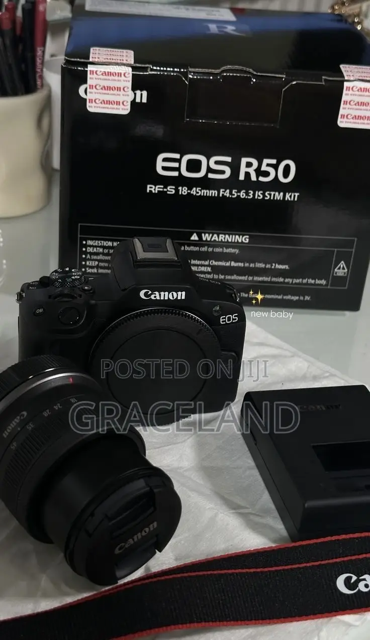 This Is Original Canon Eos R50 Mirrorless Camera + Lens 18-45mm