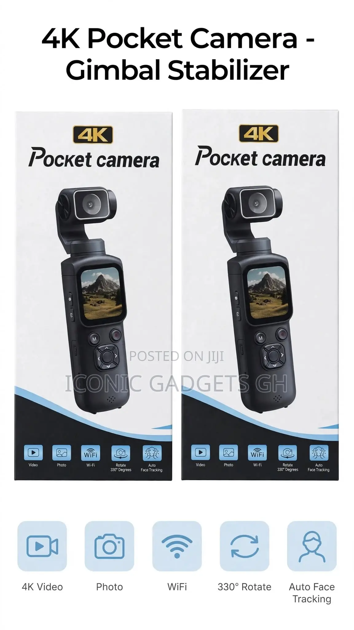 4k Pocket Camera With Gimbal Stabilizer