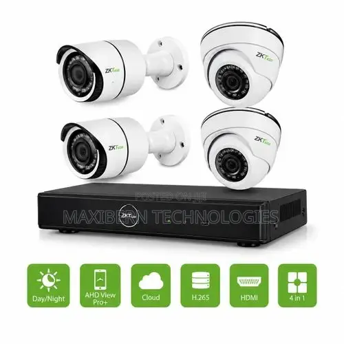 ZKTeco 4-Channel HD DVR CCTV Camera Kit With 4 Cameras