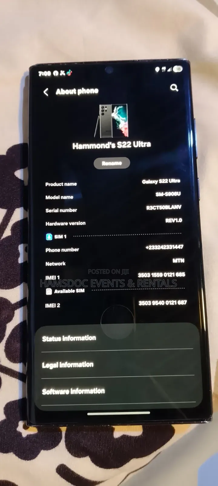 Samsung Galaxy S22 Ultra 128 GB Black