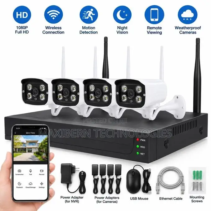 NGTeco NG-V400 4CH 2MP WiFi CCTV Camera Kit With NVR