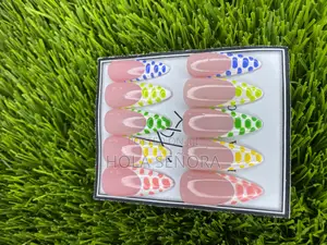 Handmade 20-Piece Colourful Polka-Dot French Tip Press-on Nails