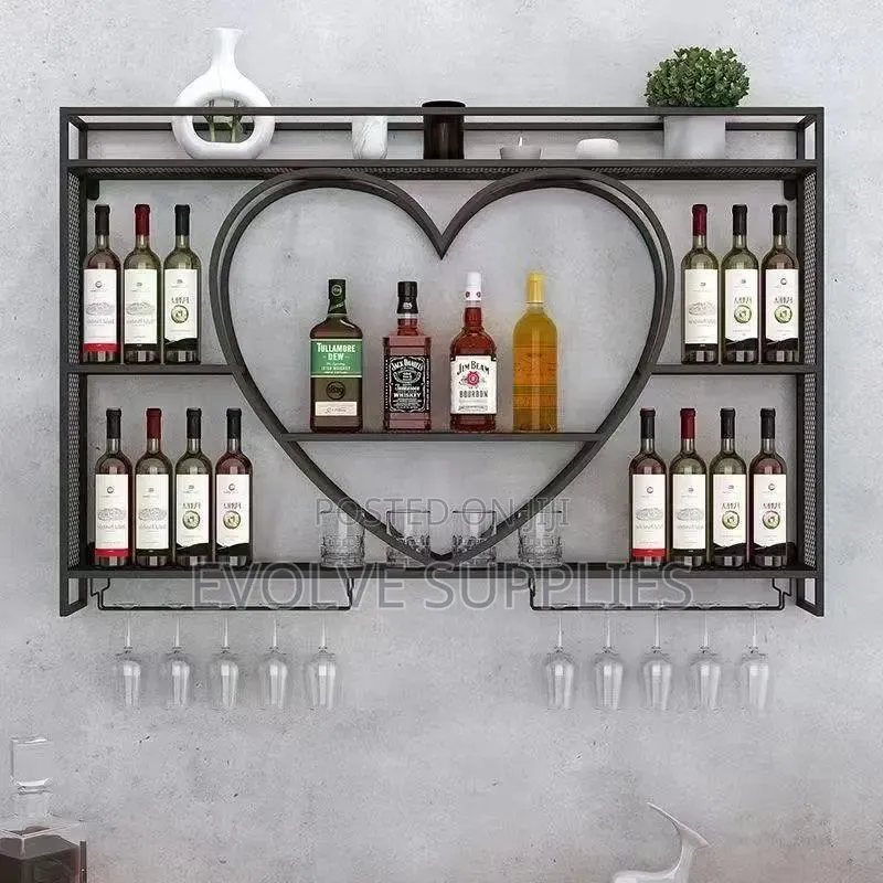 Heart Shaped Mounted Wine Bottle Rack