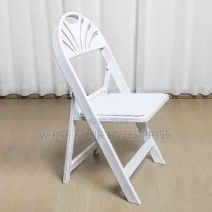 White Folding Chair With Padded Seat