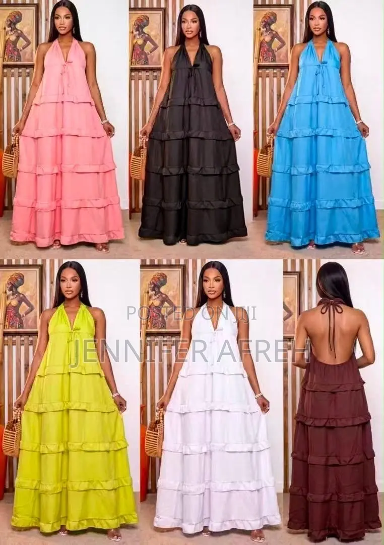 Tiered Halter Maxi Dress
