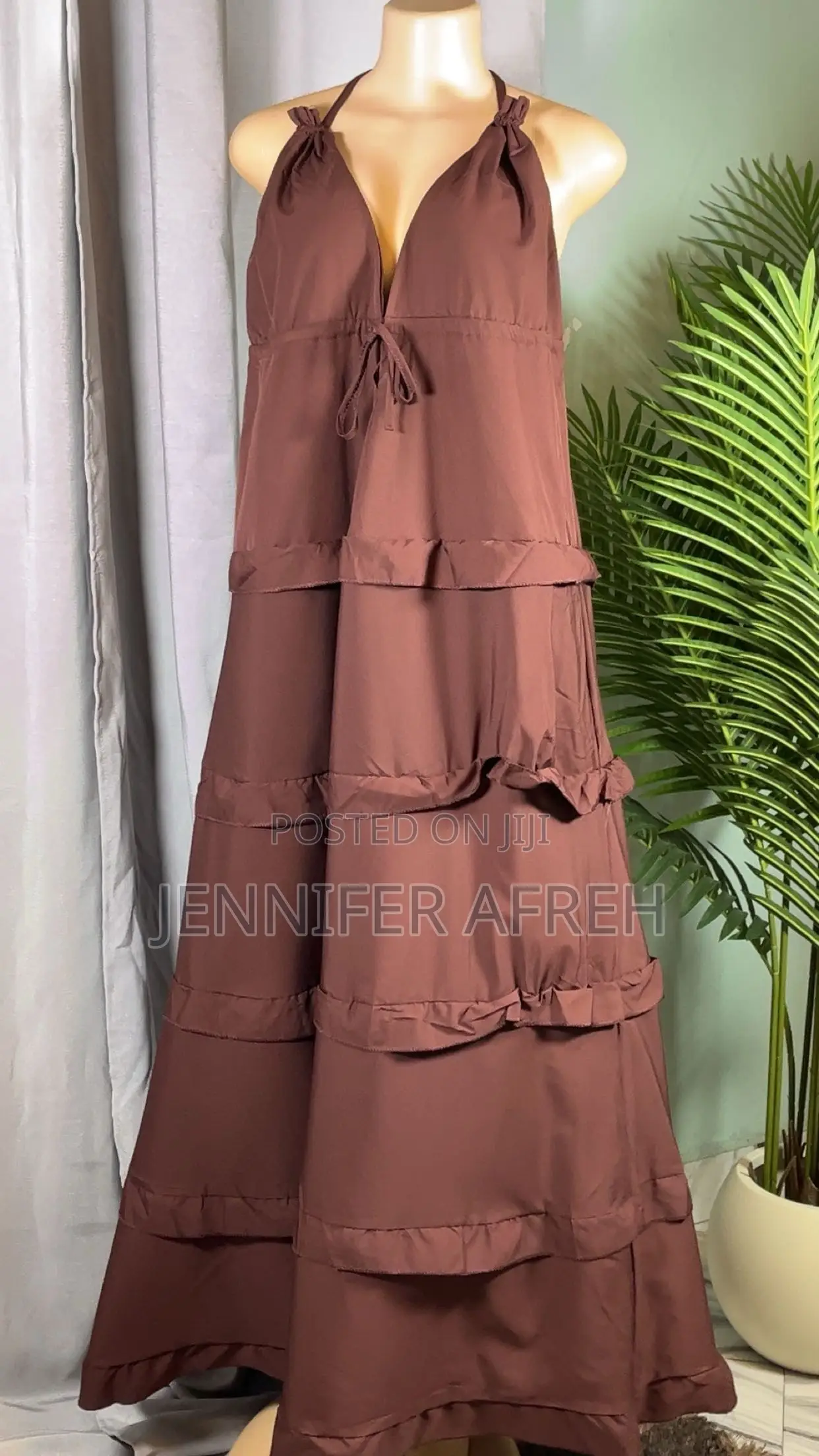 Tiered Halter Maxi Dress