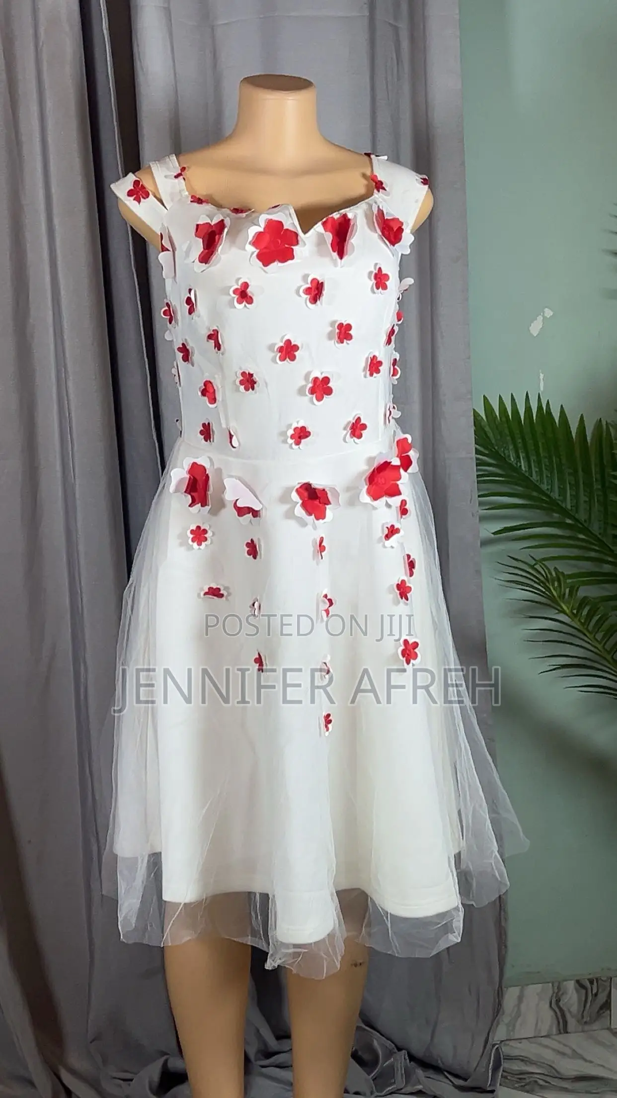 White a-Line Mesh Cocktail Dress