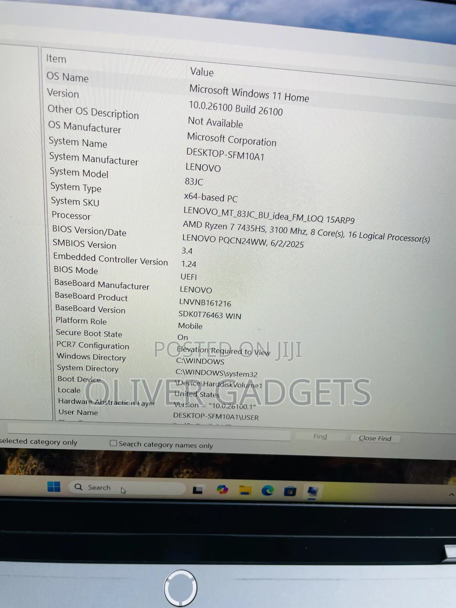 Laptop Lenovo LOQ 15ARP9 16GB AMD Ryzen 7 SSD 512GB