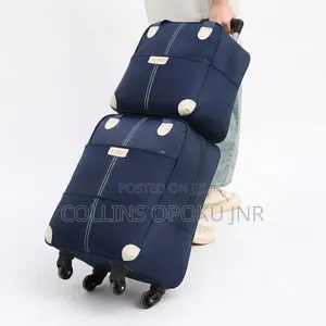 2-in-1 Trolley Luggage Travel Bag - Dark Blue