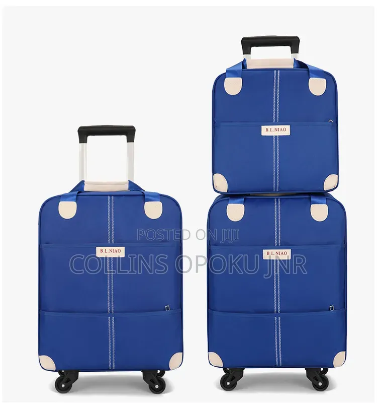 2-in-1 Trolley Luggage Travel Bag - Blue