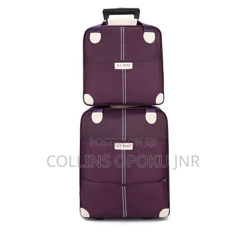 2-in-1 Trolley Luggage Travel Bag - Purple