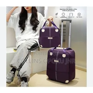 2-in-1 Trolley Luggage Travel Bag - Purple