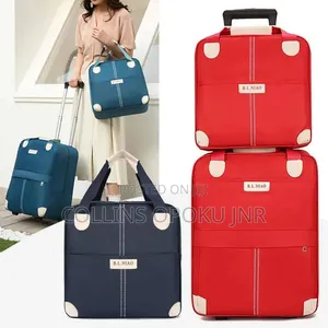 2-in-1 Trolley Luggage Travel Bag - RED