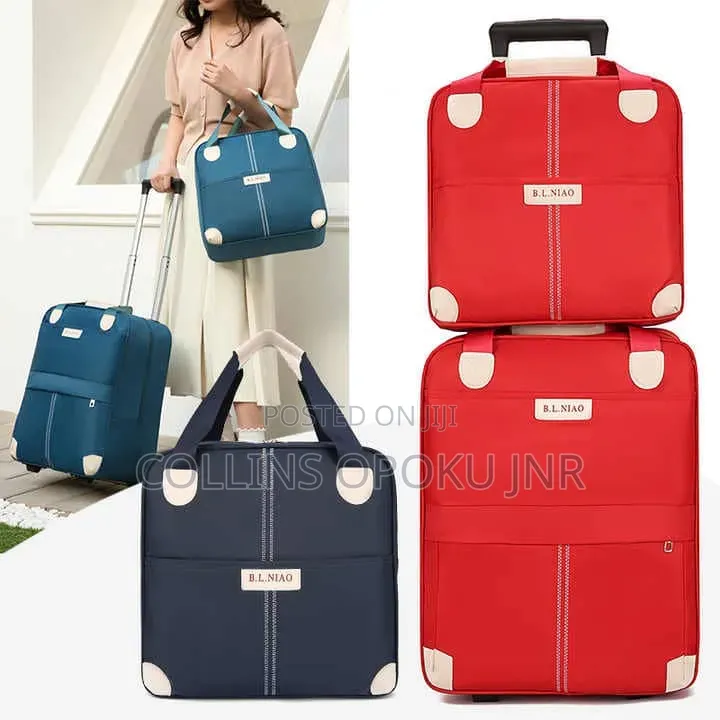 2-in-1 Trolley Luggage Travel Bag - RED