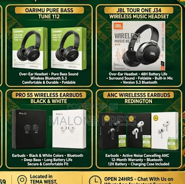 Oarimu Pure Bass Wireless Headset