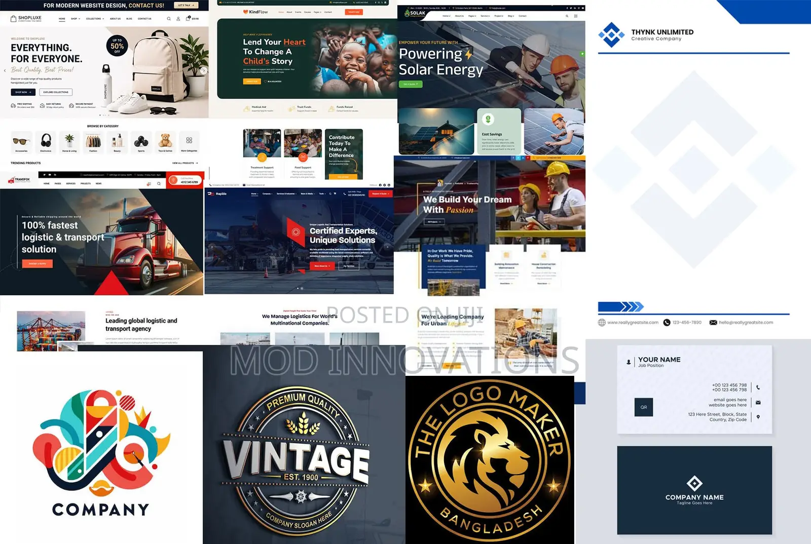 Website Development + Logo + Business Card + Letterhead (All-in-One)