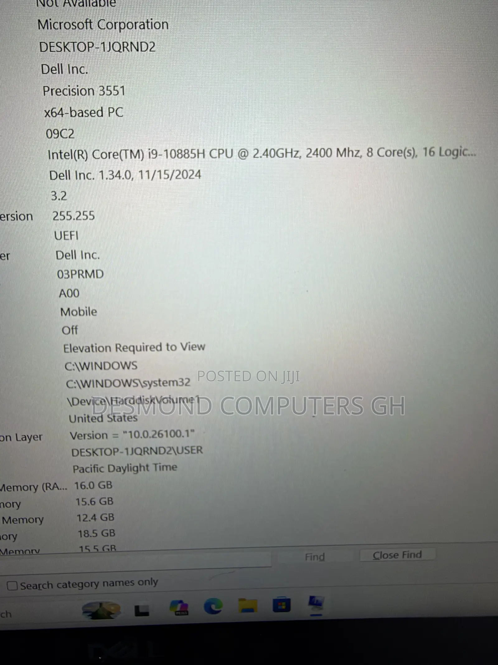 Laptop Dell Precision 15 3551 16GB Intel Core i9 SSD 256GB