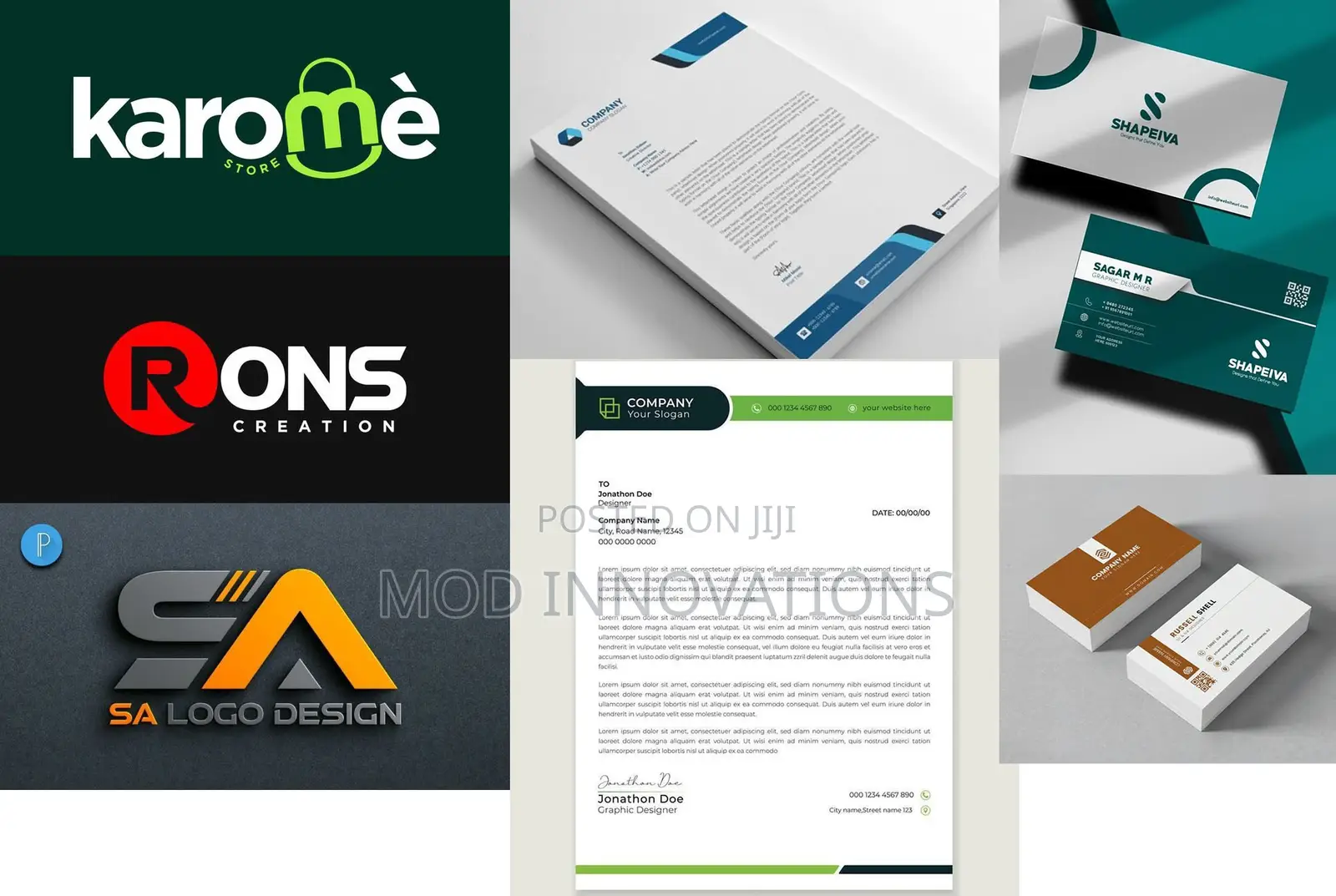 Logo + Business Card + Letterhead (All-in-One)