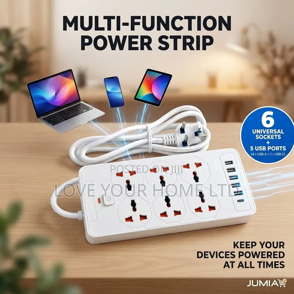 Compact Extension Board With 6 Universal Sockets&4 HighSpeed USB Ports