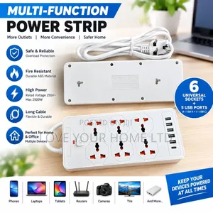 Compact Extension Board With 6 Universal Sockets&4 HighSpeed USB Ports