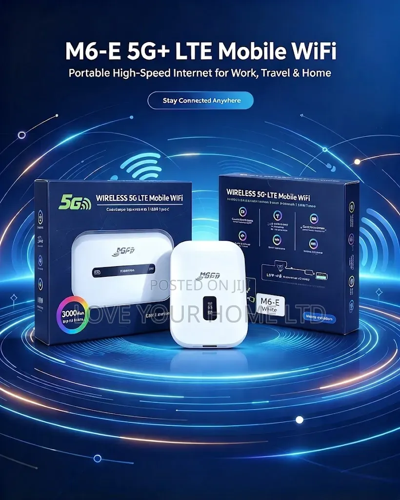 Wireless 5G+ LTE Mobile Wi-Fi Router - 3000mAh Battery Up to 12 Hours