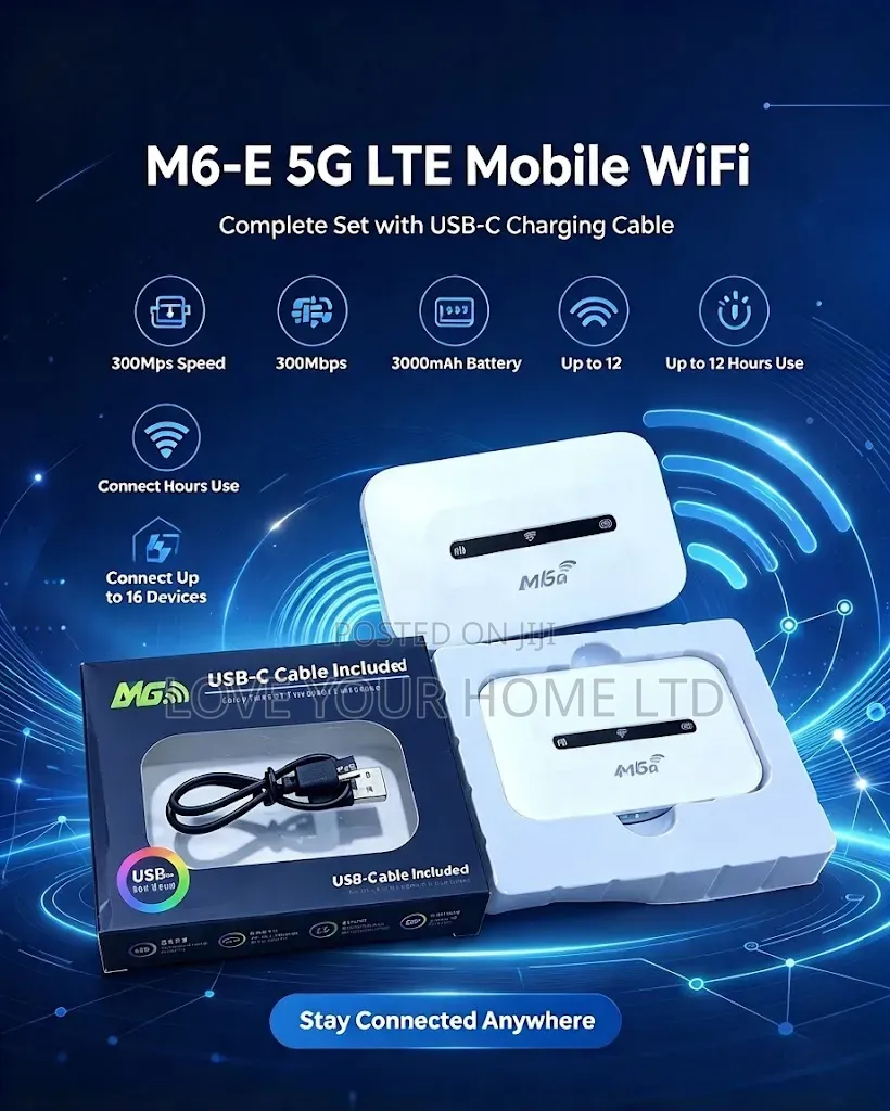 Wireless 5G+ LTE Mobile Wi-Fi Router - 3000mAh Battery Up to 12 Hours