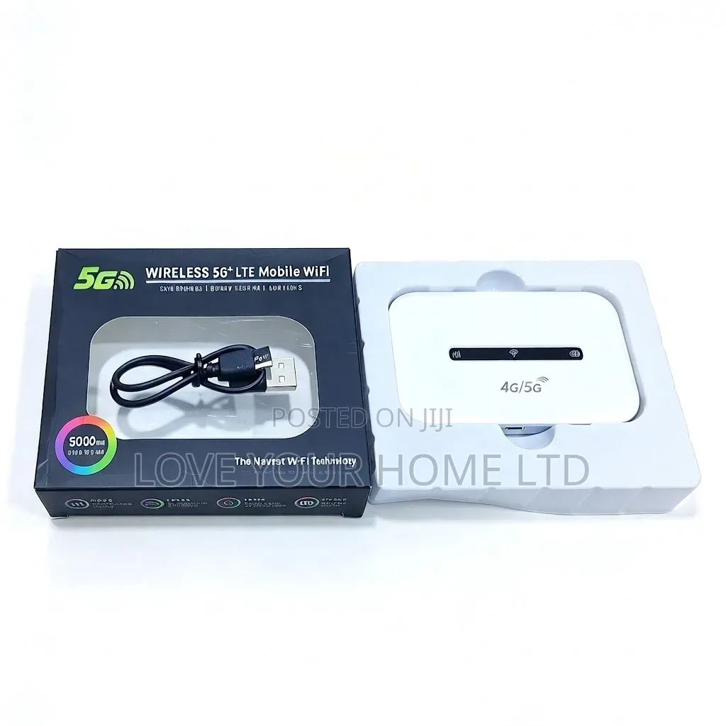 Wireless 5G+ LTE Mobile Wi-Fi Router - 3000mAh Battery Up to 12 Hours