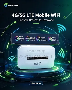 Wireless 5G+ LTE Mobile Wi-Fi Router - 3000mAh Battery Up to 12 Hours
