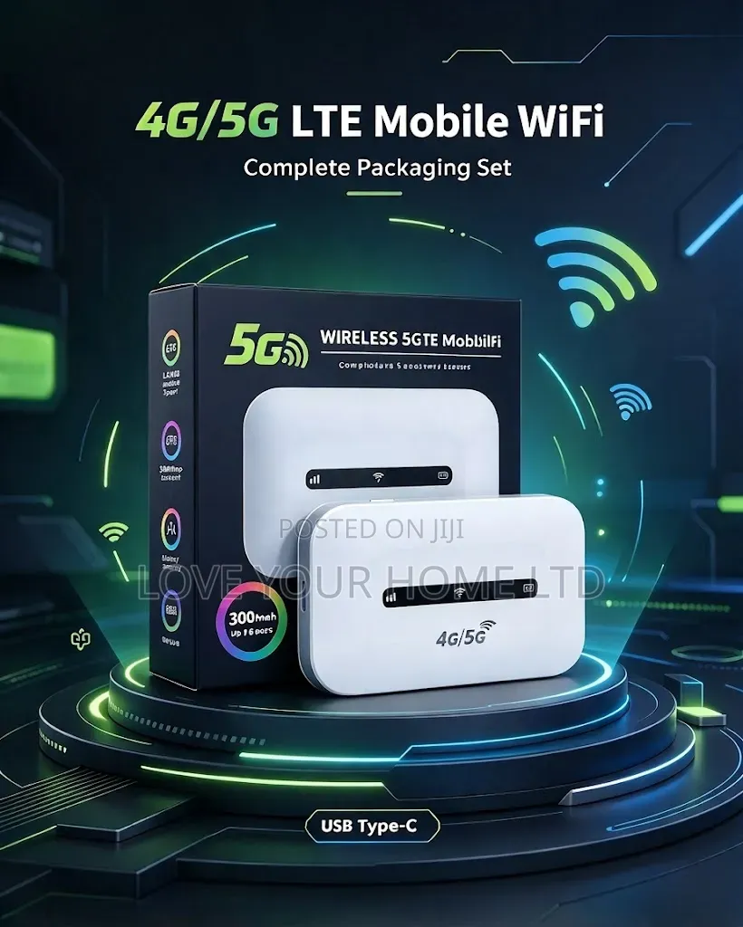 Wireless 5G+ LTE Mobile Wi-Fi Router - 3000mAh Battery Up to 12 Hours
