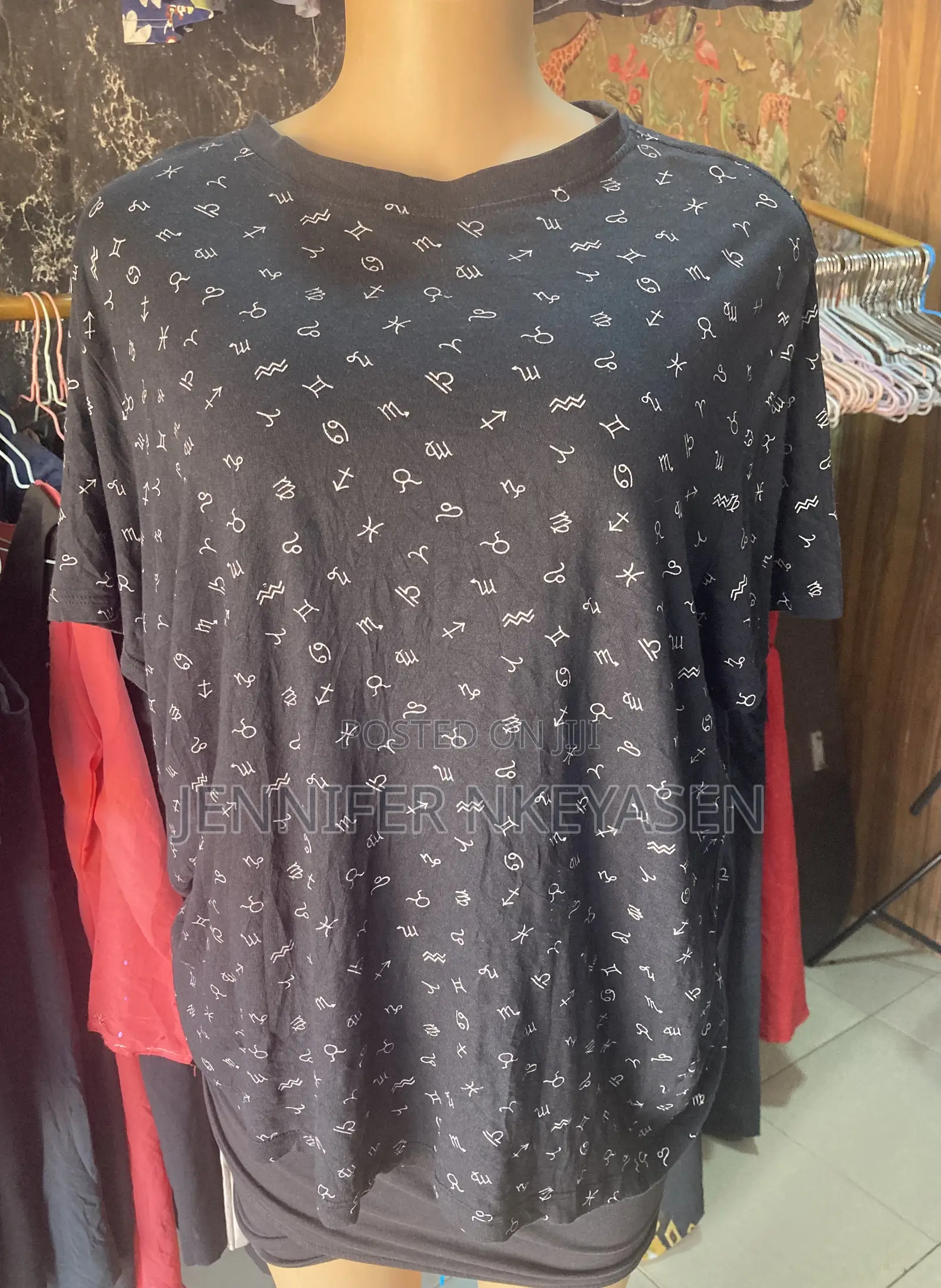 Black Zodiac Symbols Top and Plain Black Top
