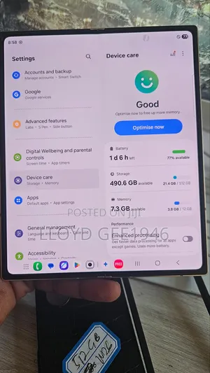 Samsung W22 5G 512 GB Red