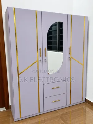New 3 Doors White and Gold Wardrobe for Sale