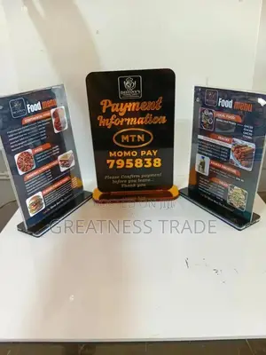 Customized Acrylic Payment & Food Menu Display Stand