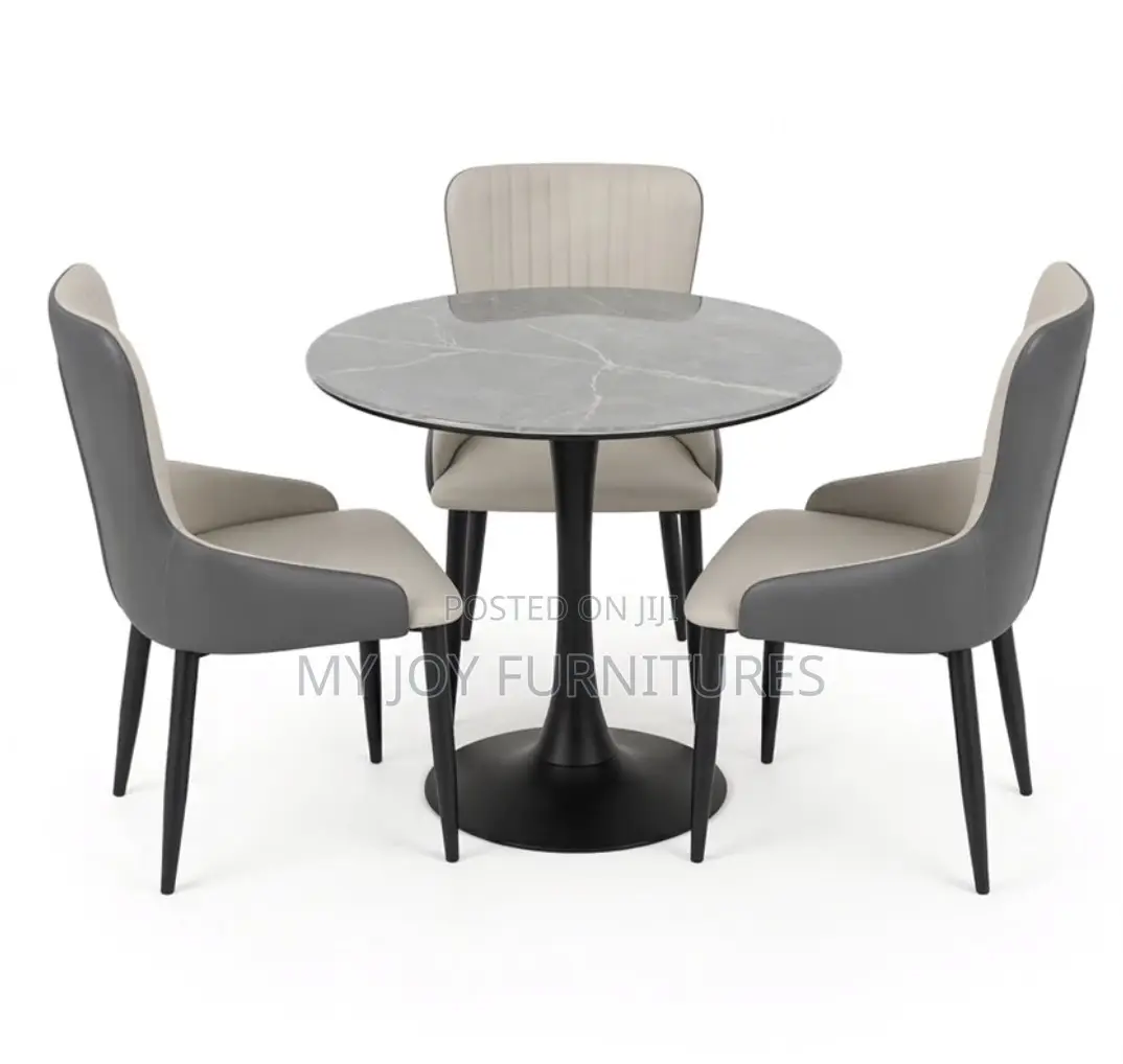 3 Seater Round Leisure Grey Marble Set