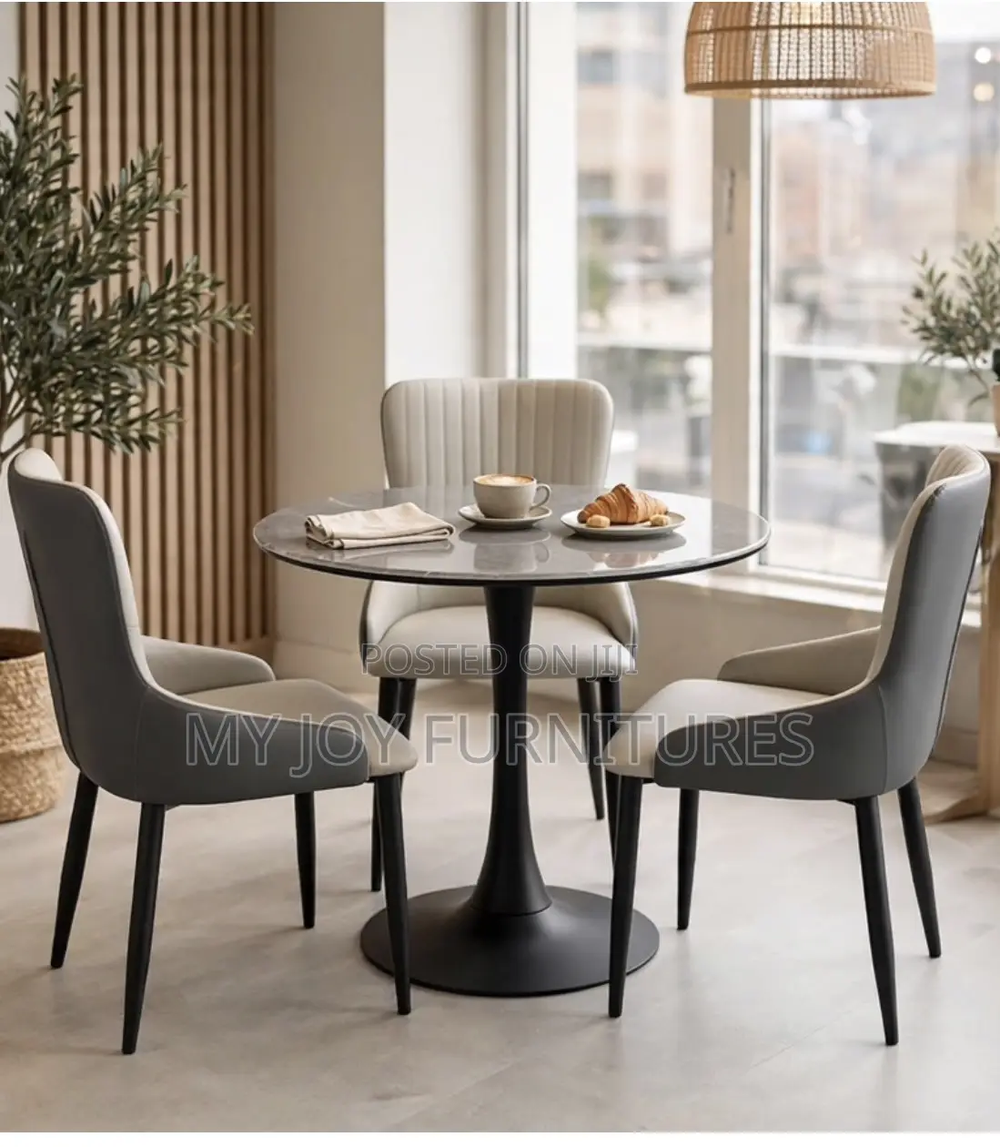 3 Seater Round Leisure Grey Marble Set