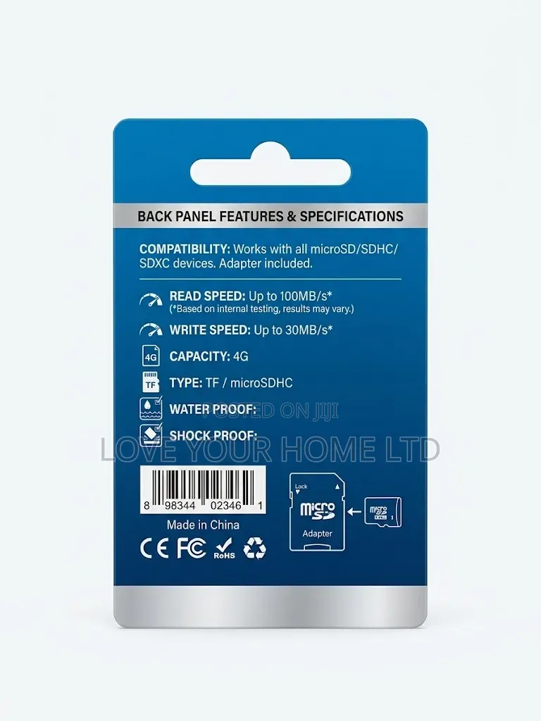 High Performance 4GB Micro SD Memory Card