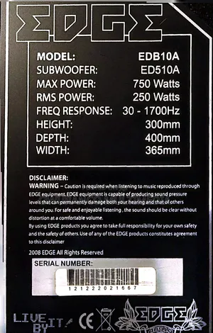 EDGE EDB12A-E2 12" Active Subwoofer - 900W MAX /With Built-in Amp -