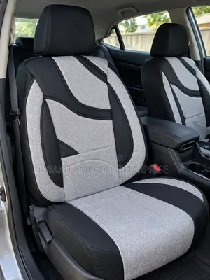 Premium Grey and Black Leather and Fabric Car Seat Cover - Full Set