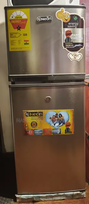 Neon Double-Door Refrigerator With a Total Capacity of 108 Litres.