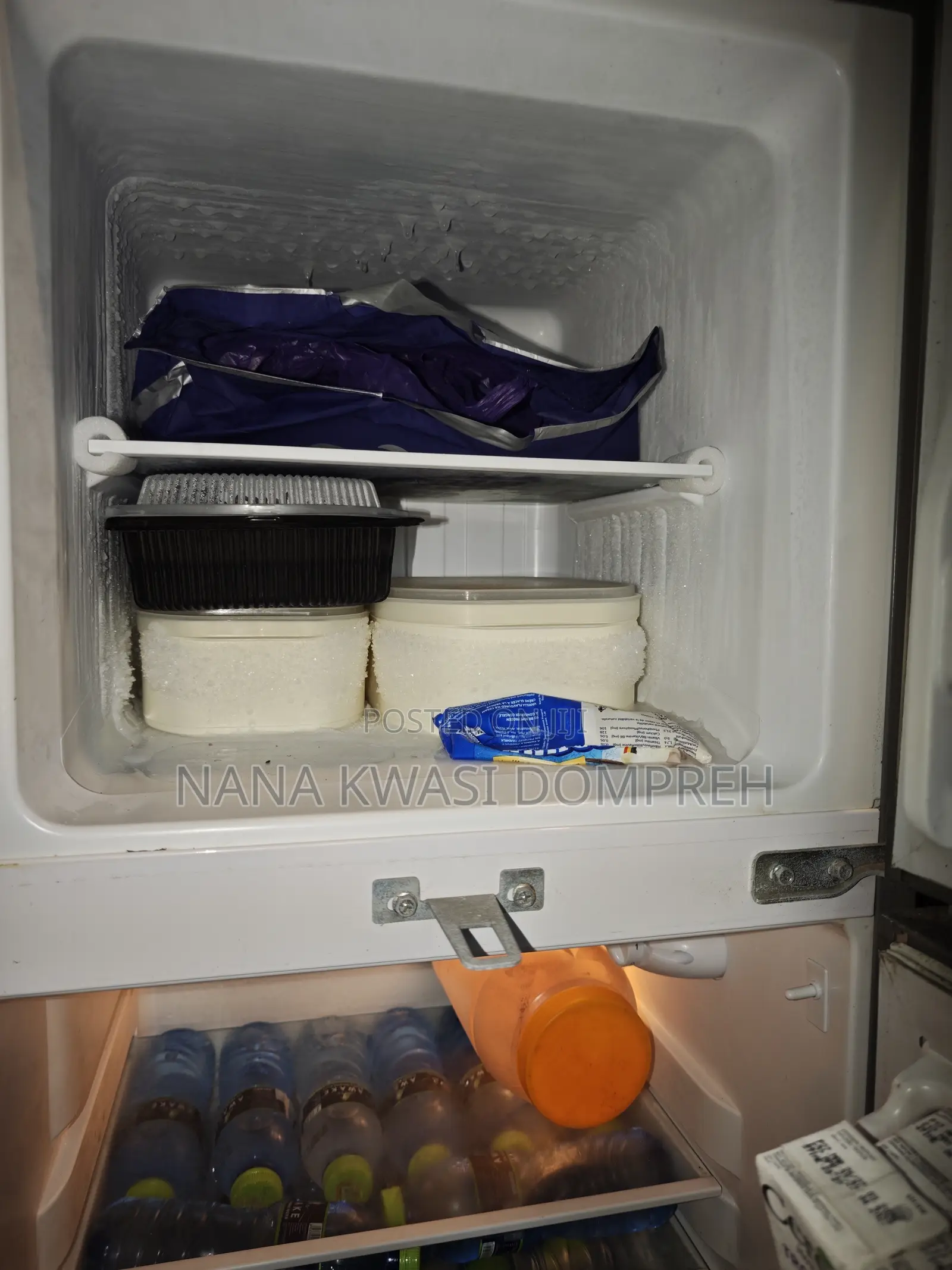 Neon Double-Door Refrigerator With a Total Capacity of 108 Litres.