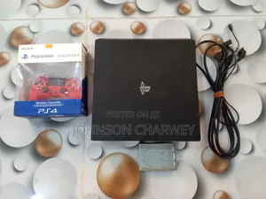PS4 Pro No HDD + Red Controller + Cables - Needs Service